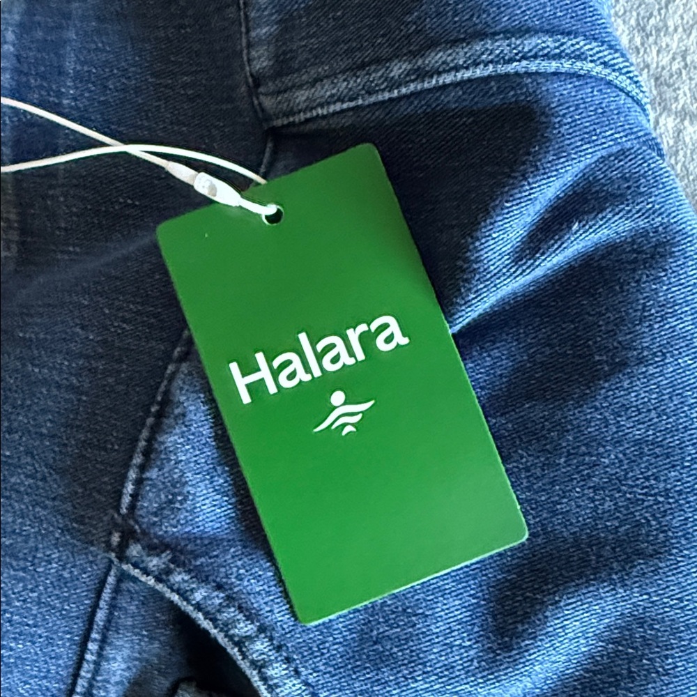 HALARA Women's Dark Blue Flare & Wide Leg Jeans - Picture 3 of 4